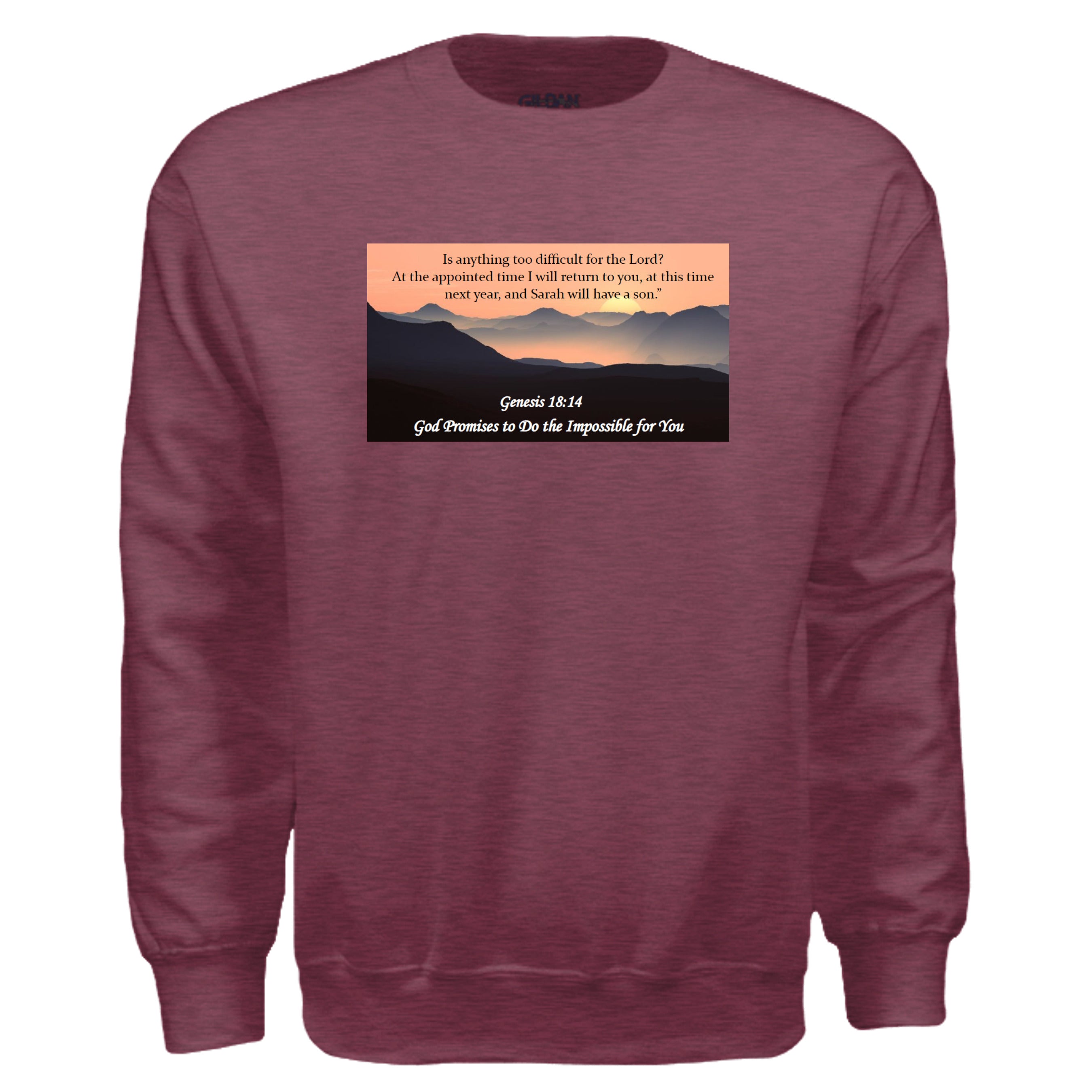 Heather Sport Dark Maroon - G180 - FRONT