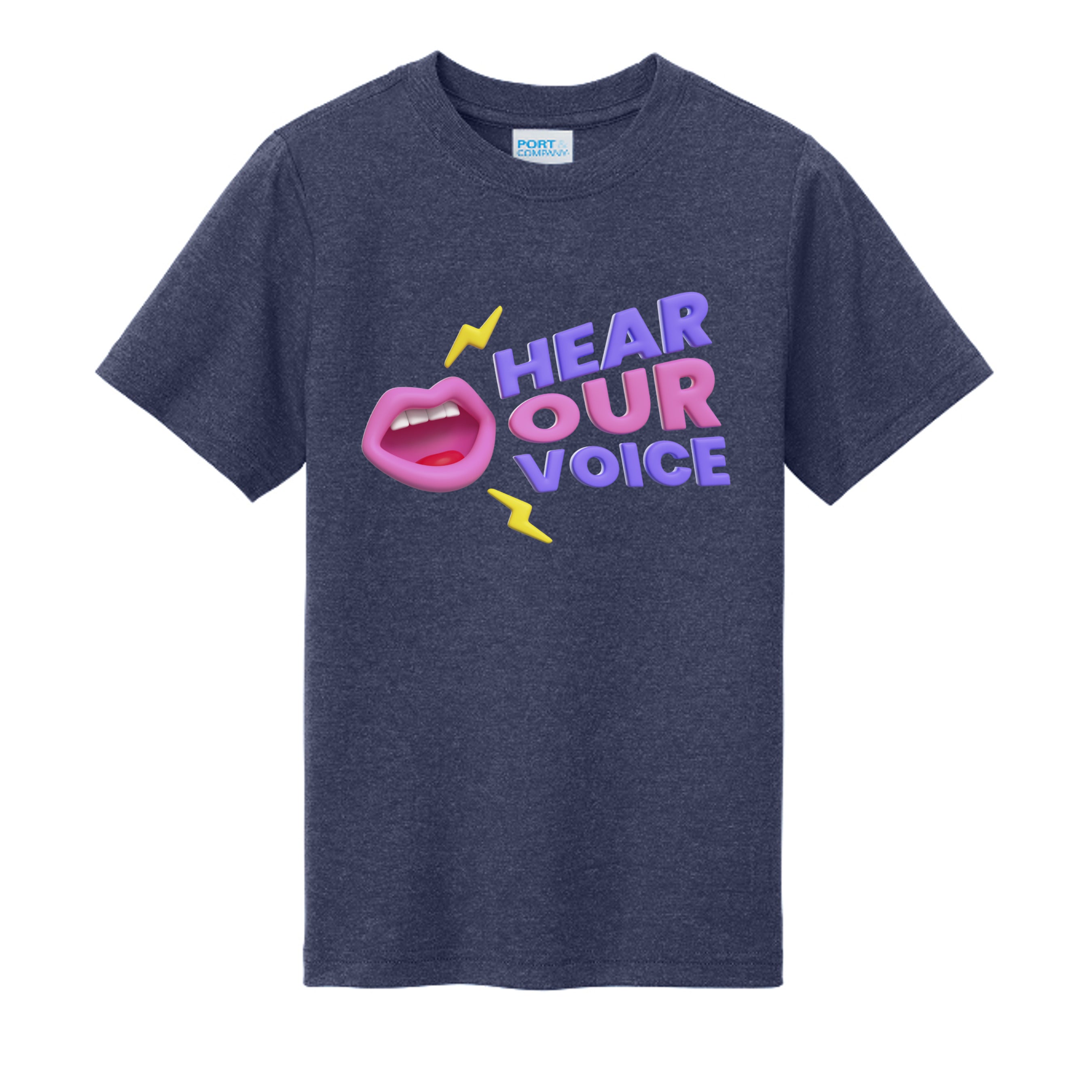 Team Navy Heather - PC330Y - FRONT