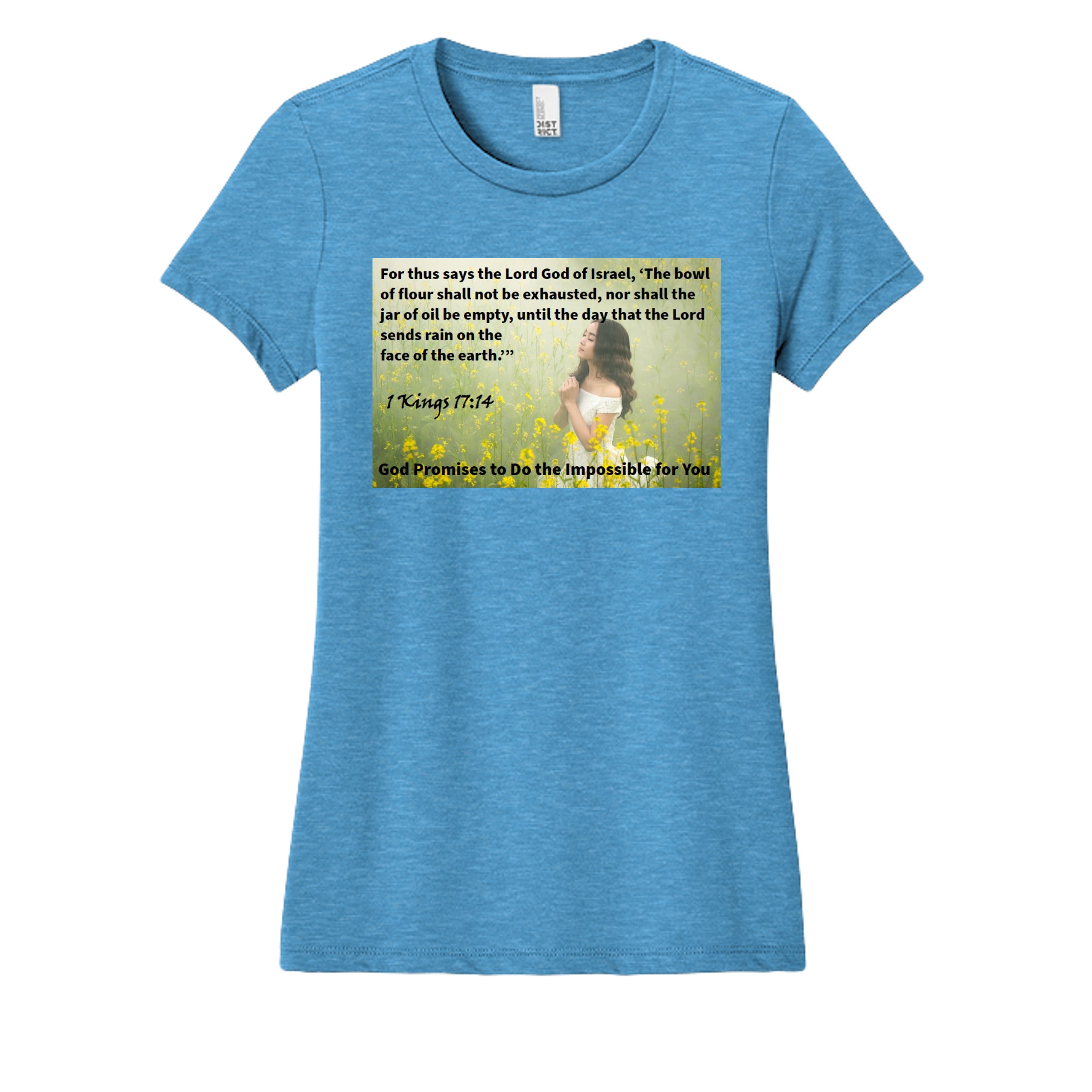 Heathered Bright Turquoise - DM108L - FRONT